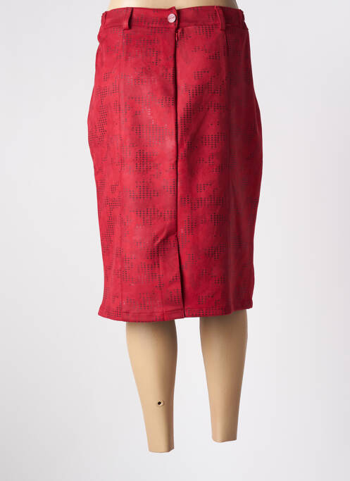 Jupe mi-longue rouge GEVANA pour femme
