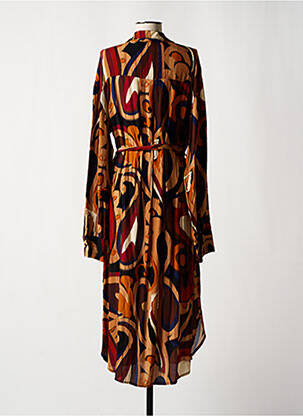 Robe mi-longue coupe fluide manches longues orange MY LILI femme
