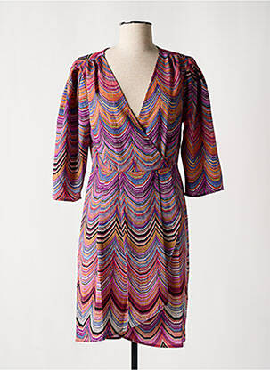 Robe mi-longue manches 3/4 manches 3/4 violet MOLLY BRACKEN femme