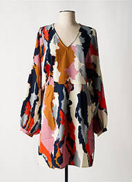 Robe courte manches longues manches longues beige ICHI femme