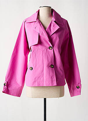 Trench tissage popeline sans capuche rose B.YOUNG femme