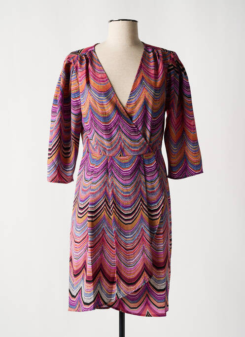 Robe mi-longue manches 3/4 manches 3/4 violet MOLLY BRACKEN femme