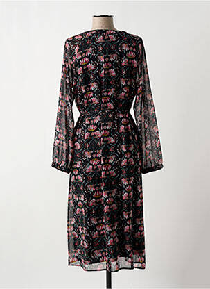 Robe mi-longue imprimé fleurs manches longues noir STREET ONE femme