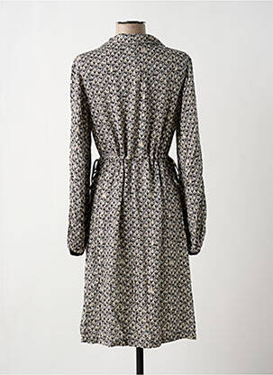 Robe mi-longue imprimé fantaisie manches longues gris NÜ femme