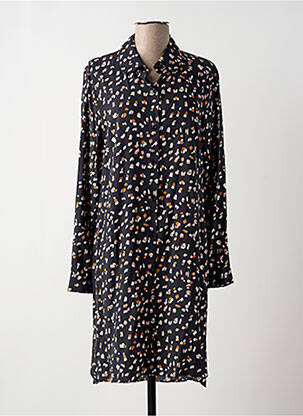 Robe mi-longue coupe fluide manches longues noir MOLLY BRACKEN femme