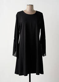 Robe mi-longue manches longues manches longues noir FRACOMINA femme