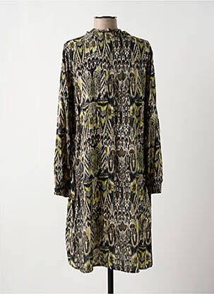 Robe mi-longue coupe fluide manches longues vert B.YOUNG femme
