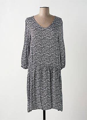 Robe mi-longue manches longues manches longues noir STREET ONE femme