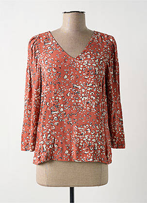 Blouse imprimé fantaisie manches 3/4 orange B.YOUNG femme