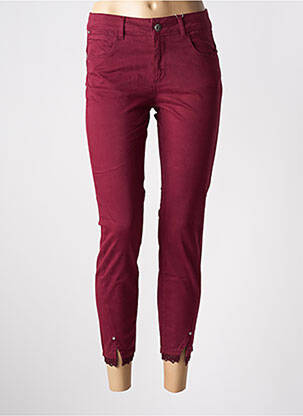 Pantalon 7/8 stretch taille normale rouge FRACOMINA femme
