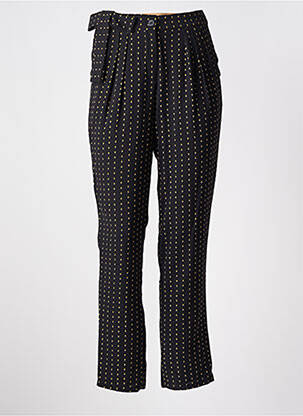 Pantalon droit tissage crêpe taille haute noir MOLLY BRACKEN femme