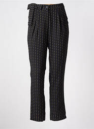 Pantalon droit tissage crêpe taille haute noir MOLLY BRACKEN femme