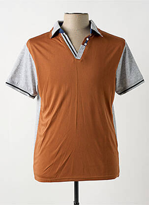 Polo tissage jersey manches courtes marron BLUE SOUL homme