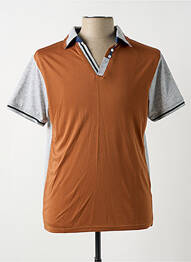 Polo tissage jersey manches courtes marron BLUE SOUL homme