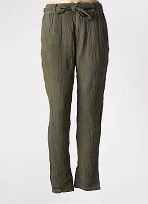 Pantalon droit taille haute taille haute vert TEDDY SMITH femme