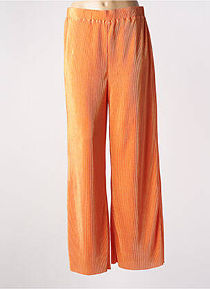 Pantalon large coupe fluide taille haute orange MOLLY BRACKEN femme