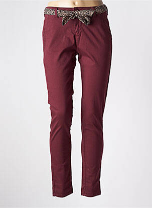 Pantalon chino tissage popeline taille normale rouge LE TEMPS DES CERISES femme