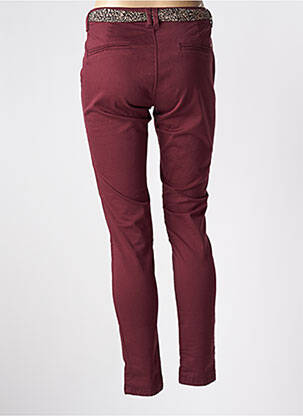 Pantalon chino tissage popeline taille normale rouge LE TEMPS DES CERISES femme