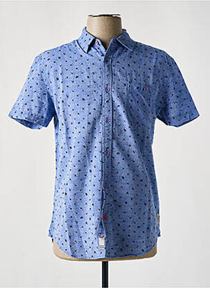 Chemise manches courtes poches bleu TIMEZONE homme
