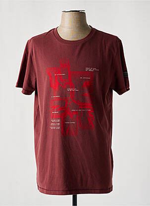 T-shirt rouge TIMEZONE pour homme