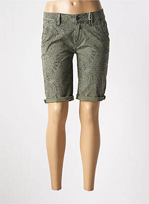 Bermuda tissage popeline taille normale vert TIMEZONE femme