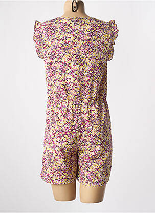 Combishort imprimé fleurs manches courtes violet LE TEMPS DES CERISES fille