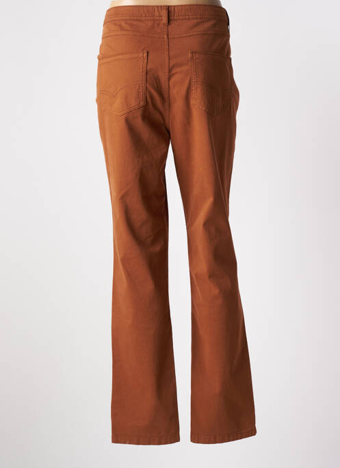 Pantalon slim tissage popeline taille normale marron TBS femme