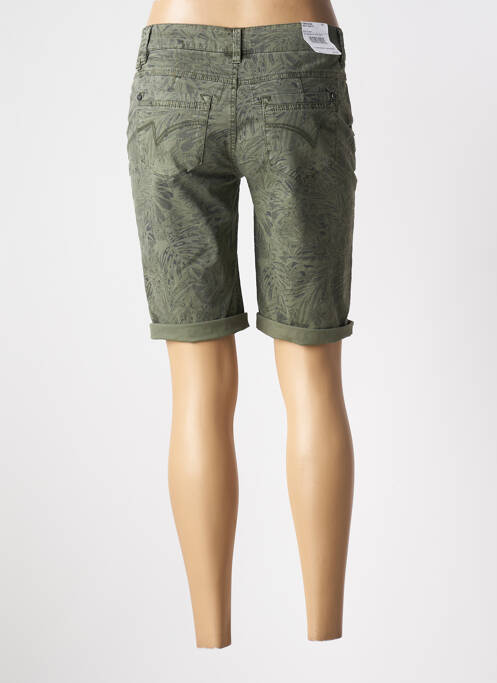 Bermuda tissage popeline taille normale vert TIMEZONE femme