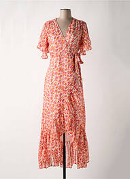 Robe longue manches courtes manches courtes orange MISE AU GREEN femme