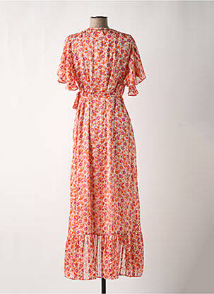 Robe longue manches courtes manches courtes orange MISE AU GREEN femme