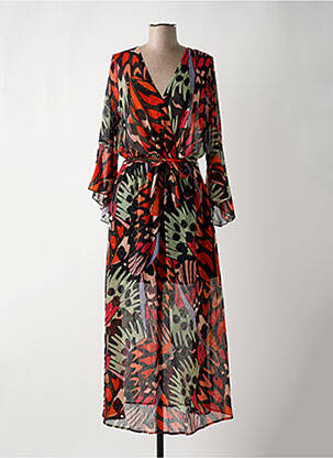 Robe longue manches longues manches longues noir MOLLY BRACKEN femme