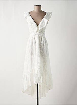 Robe mi-longue fermeture zippée au dos fines bretelles blanc MOLLY BRACKEN femme