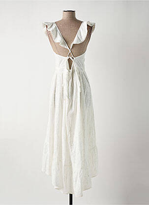 Robe mi-longue fermeture zippée au dos fines bretelles blanc MOLLY BRACKEN femme