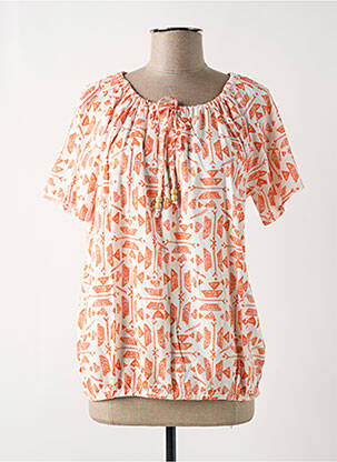 Blouse imprimé fantaisie manches courtes orange TIMEZONE femme