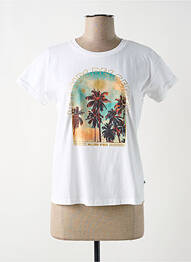T-shirt sérigraphie manches courtes blanc LE TEMPS DES CERISES femme