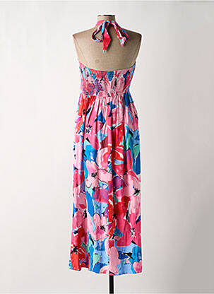 Robe longue imprimé fleurs fines bretelles rose MOLLY BRACKEN femme