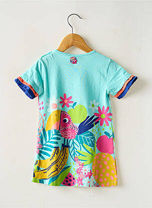 Robe mi-longue manches courtes manches courtes bleu BOBOLI fille