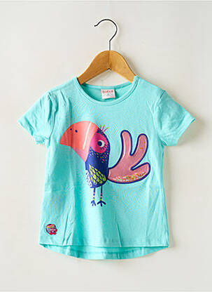 T-shirt coupe droite manches courtes bleu BOBOLI fille