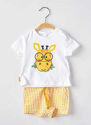 Ensemble short tissage jersey jaune BOBOLI garcon