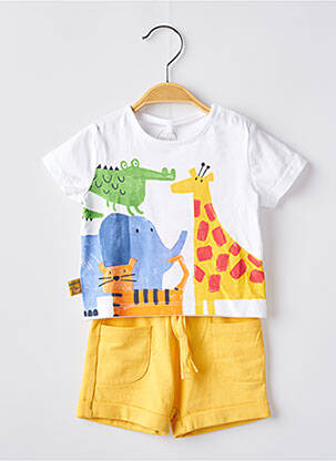 Ensemble short tissage jersey jaune BOBOLI garcon