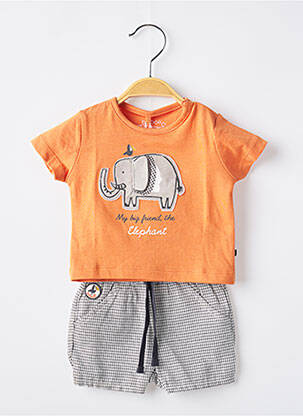 Ensemble short tissage jersey orange BOBOLI garcon