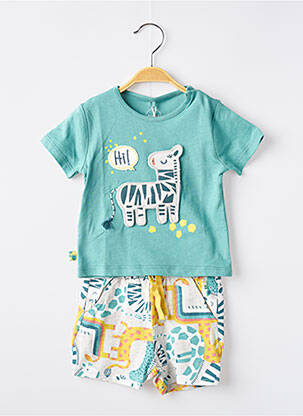Ensemble short tissage jersey vert BOBOLI garcon