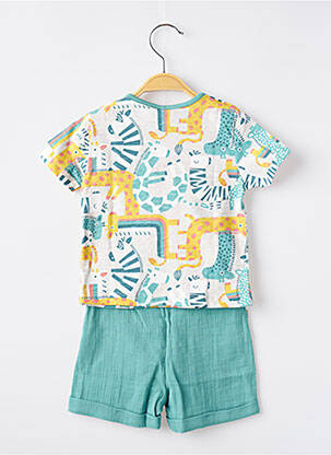 Ensemble short taille élastique vert BOBOLI garçon