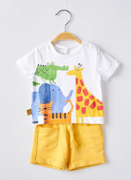 Ensemble short tissage jersey jaune BOBOLI garcon