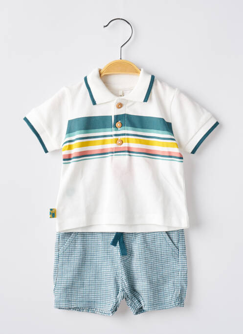 Ensemble short col polo vert BOBOLI garcon