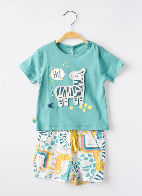 Ensemble short tissage jersey vert BOBOLI garcon