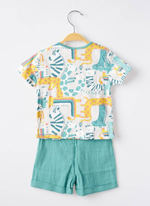 Ensemble short taille élastique vert BOBOLI garcon