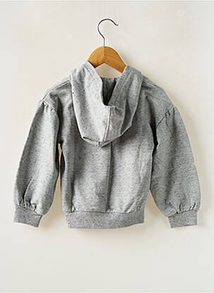 Sweat-shirt à capuche stretch manches longues gris BOBOLI fille