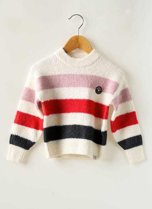 Pull tissage côtelé manches longues rose GARCIA fille