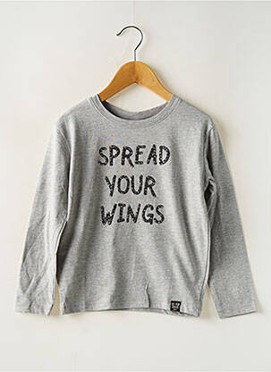 T-shirt coupe droite manches longues gris BOBOLI fille